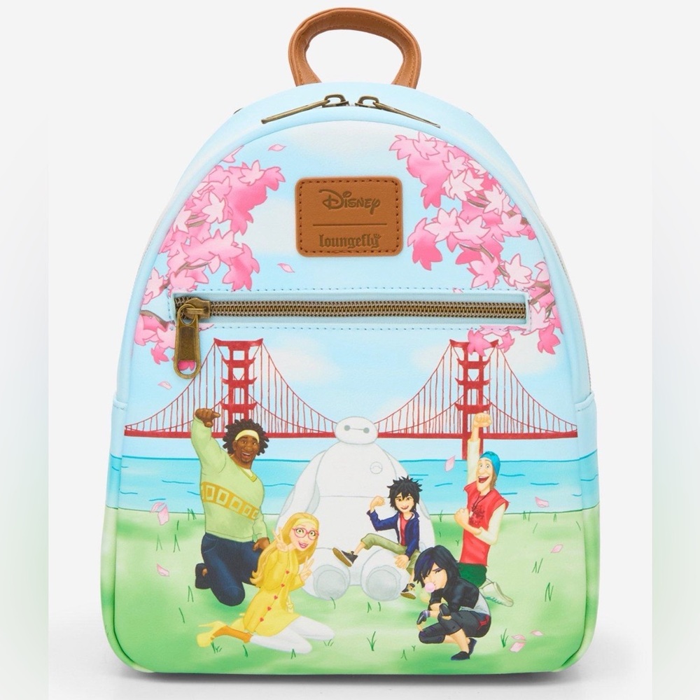 New Loungefly Disney Big Hero 6 Group Mini Backpack.